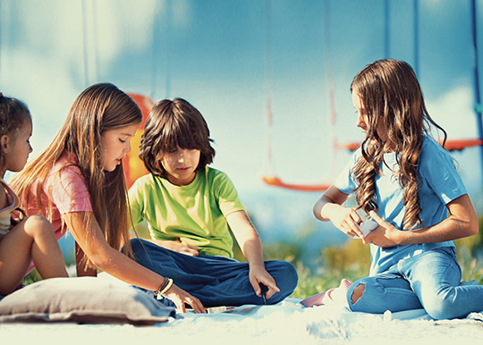 Kids playing in playground