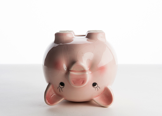 Save Money: piggy bank upside down