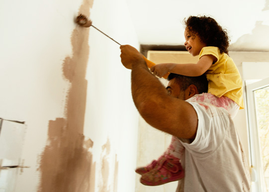 home remodel father daughter painting