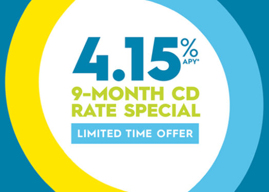4.15 percent APY 9 month CD rate special, limited time only