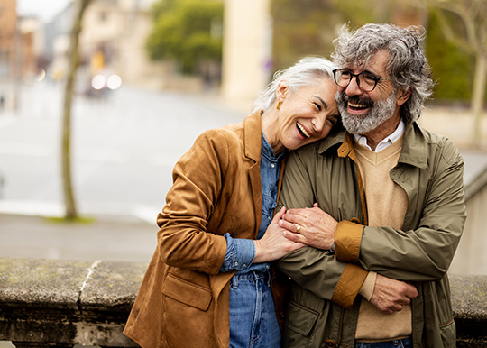 Retired couple sharing a happy moment